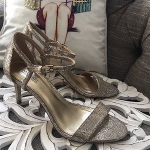Michael Kors Gold Glitter Heels Shoes Woman’s 7.5